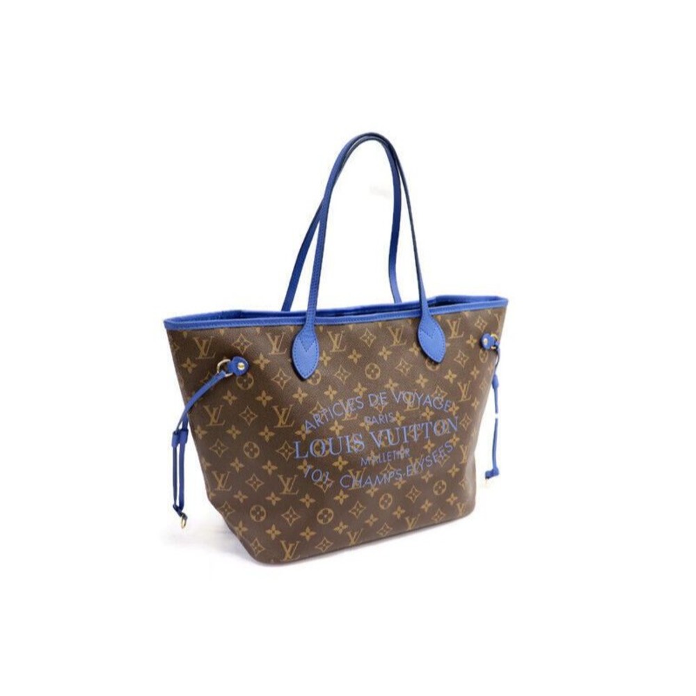 LOUIS VUITTON - Monogram Articles de Voyage Ikat NEVERFULL MM Grand Blue w/CoA